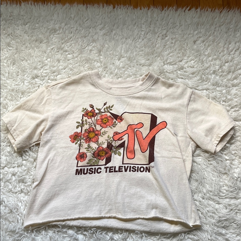 MTV Kids' Cream Floral Graphic Tee